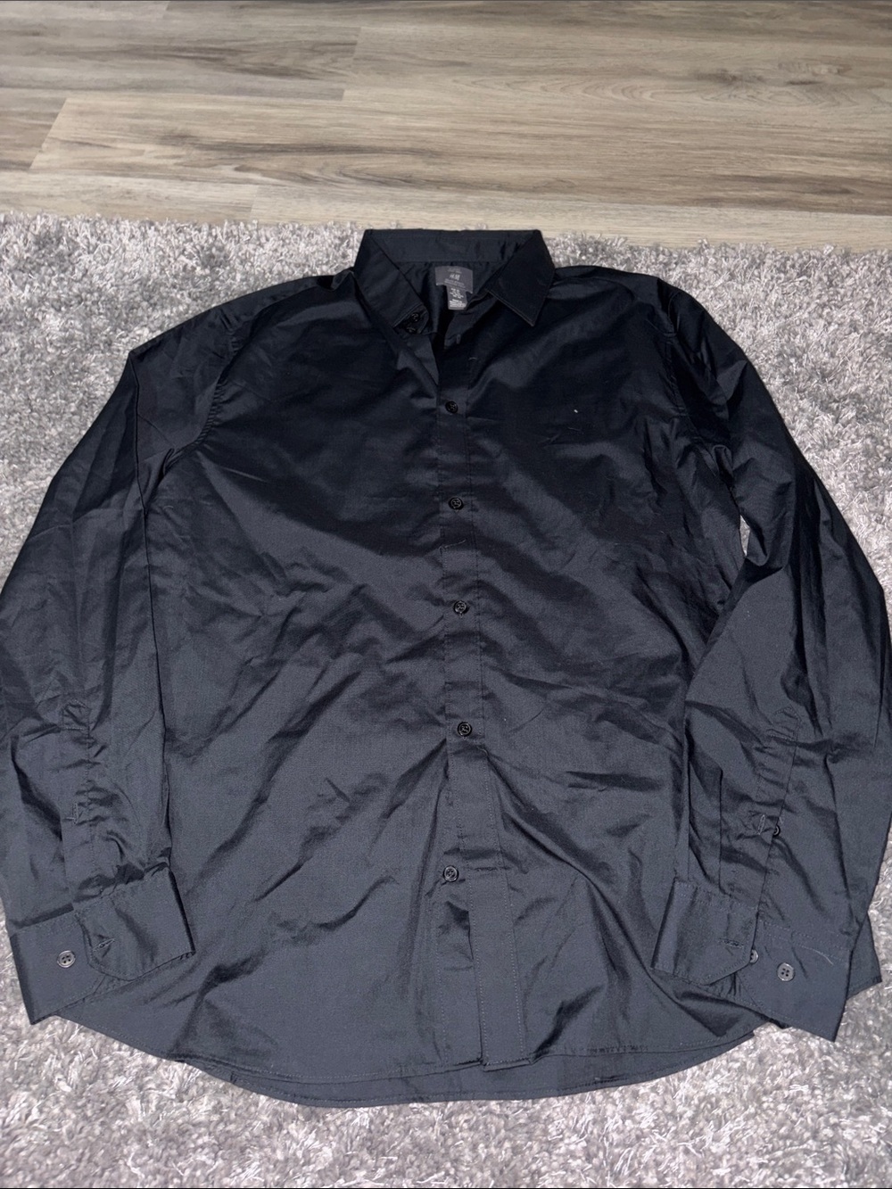 H&M Men's Black Long-Sleeve Dress Shirt